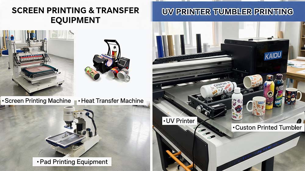 Comparison of traditional tumbler printing methods and UV printing technology for custom drinkware production.jpg