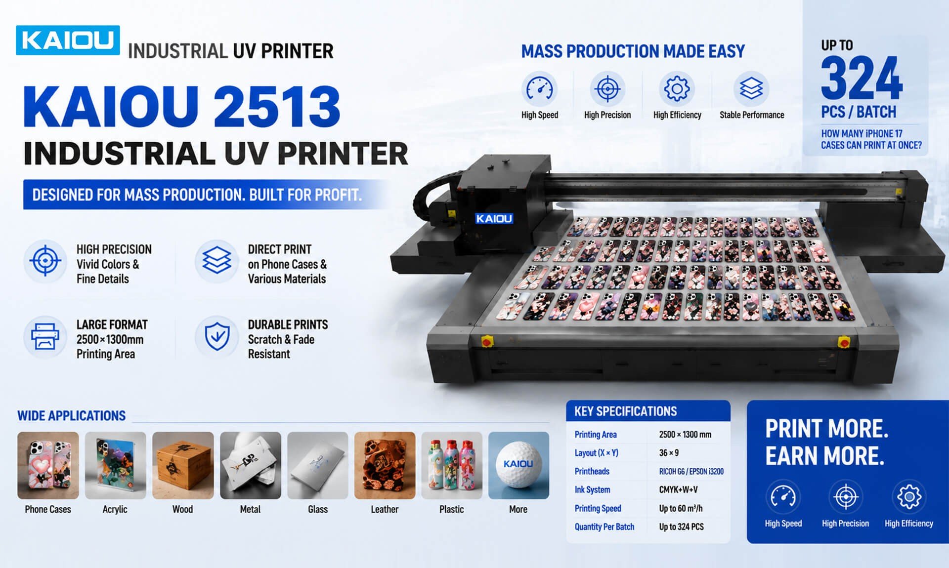 industrial uv flatbed printer for mass production