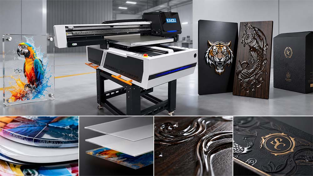 CMYK white ink and varnish printing effects produced by KAIOU 6090 UV flatbed printer.jpg CMYK white ink and varnish printing effects produced by KAIOU 6090 UV flatbed printer.jpg