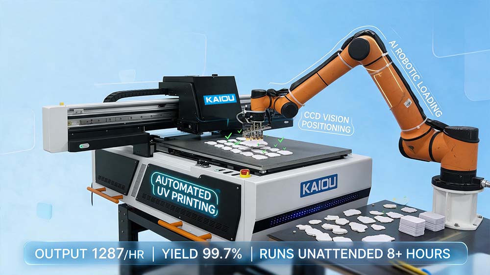 KAIOU 6090 UV printer with AI robotic loading and CCD vision positioning production line.jpg KAIOU 6090 UV printer with AI robotic loading and CCD vision positioning production line.jpg