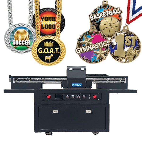 KO1209 | Barrel CCD UV Flatbed Printer on Metal Medal Coin